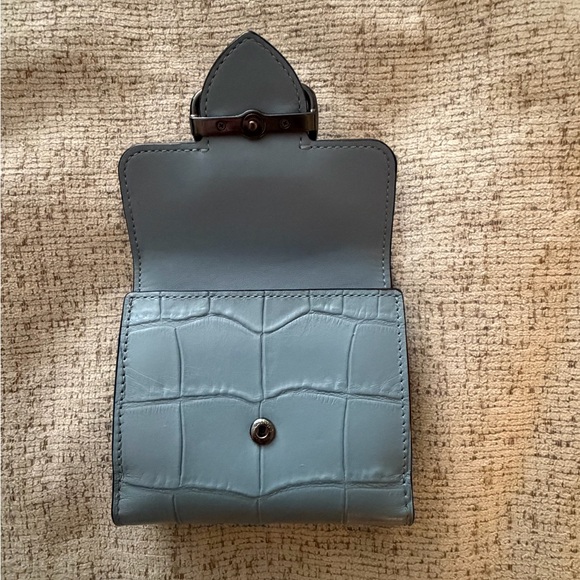 Coach Blue Croc Embossed Wallet - Picture 3 of 6